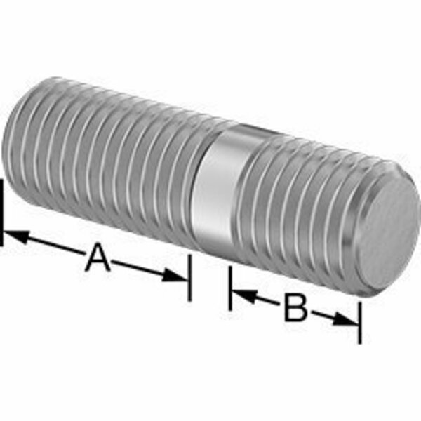 Bsc Preferred Threaded on Both Ends Stud 18-8 Stainless Steel M20 x 2.5mm Size 36mm and 20mm Thread Len 65mm Long 5580N242